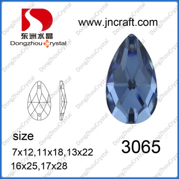 Teardrop Glass Stone for Sew on Garment Decoration